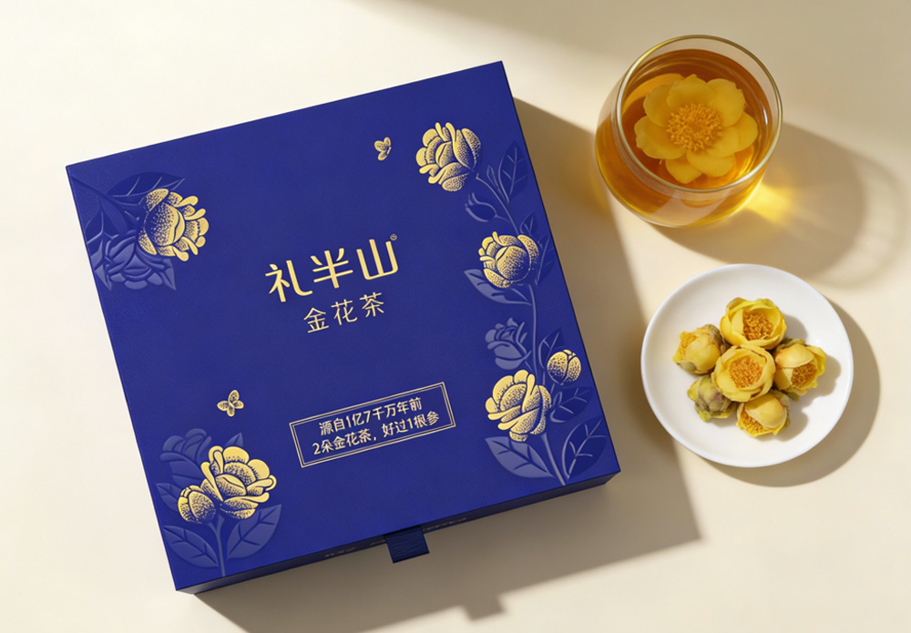 礼半山金花茶礼盒包装设计