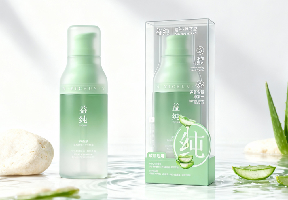 益纯精纯芦荟胶包装设计案例