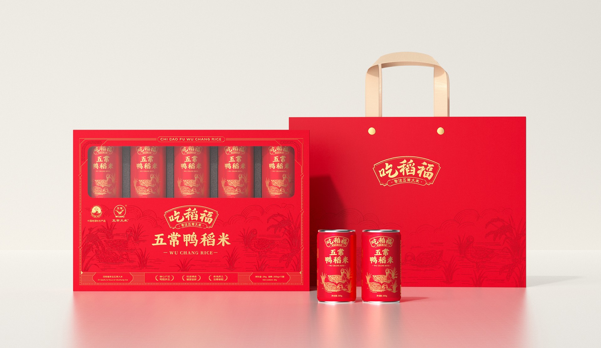 吃稻福 · 五常鸭稻米包装 包装设计图 2